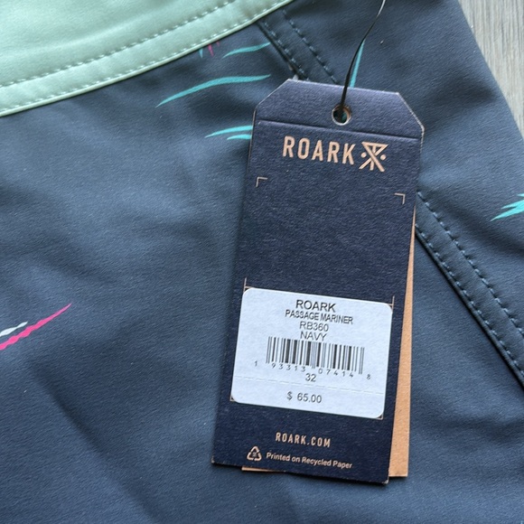 Men’s Roark Passage Mariner Navy Boardshorts Size 32 NWT - Picture 8 of 13